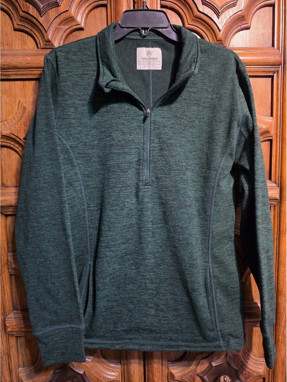 Top of the World Green Quarter-Zip Pullover
